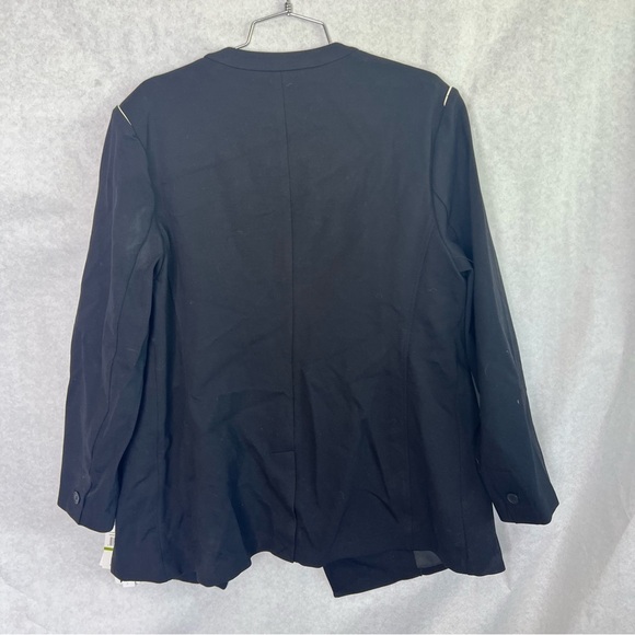 AMANDA + Chelsea blazer size 1X piped shoulder Ponte jacket black - Picture 5 of 7
